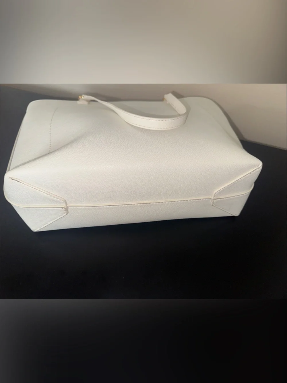 Anne Klein White Tote with Matching Pouch and Polka Dot Scarf